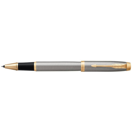 Penna roller Parker IM punta F inchiostro nero Brushed Metal GT 1931663