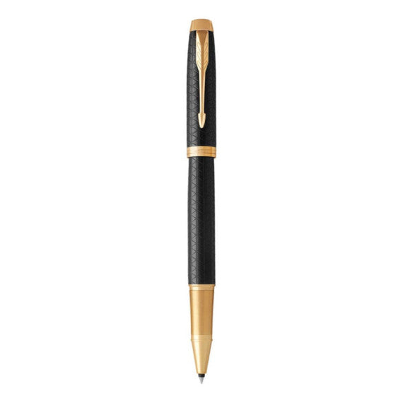 Penna roller Parker IM punta F inchiostro nero Premium Black GT 1931660