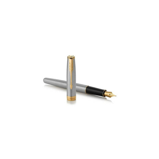 Penna roller Parker Sonnet punta F inchiostro nero Parker Stainless Steel GT - 1931506
