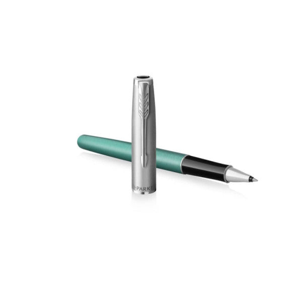 Penna roller Parker Sonnet Sand Blasted Metal CT punta F inchiostro nero Green/Black - 2169364
