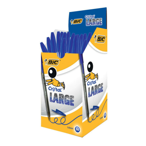 Penna sfera Cristal® Large - punta 1,6 mm - blu - Bic - conf. 50 pezzi