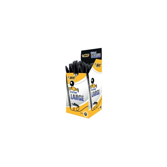 Penna sfera Cristal® Large - punta 1,6 mm - nero - Bic - conf. 50 pezzi