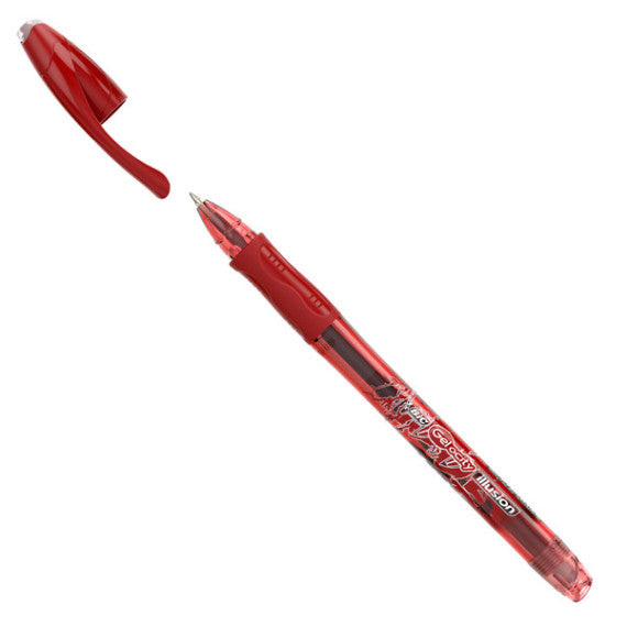 Penna sfera Gelocity Illusion - gel cancellabile - punta 0,7 mm - rosso - Bic - conf. 12 pezzi