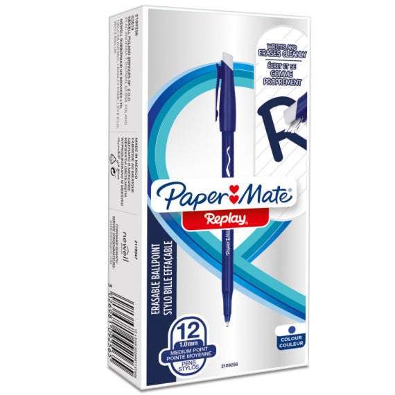 Penna sfera Replay 40° anniversario - inchiostro cancellabile - punta 1 mm - blu - Papermate