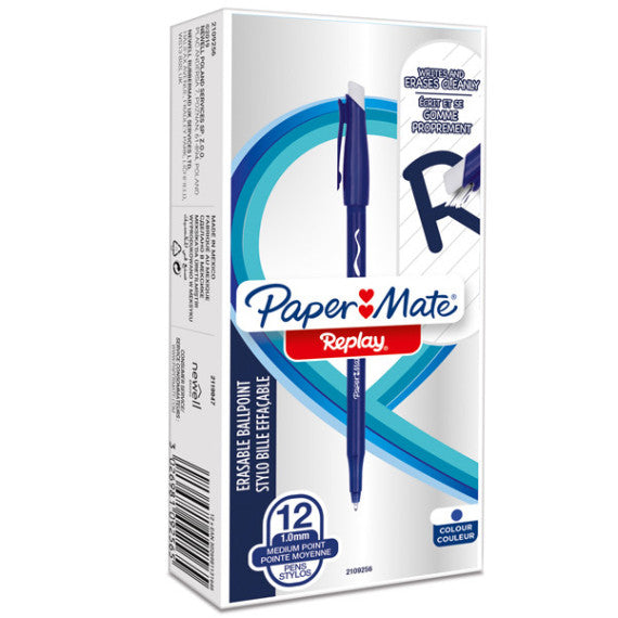 Penna sfera Replay 40° anniversario - inchiostro cancellabile - punta 1 mm - blu - Papermate