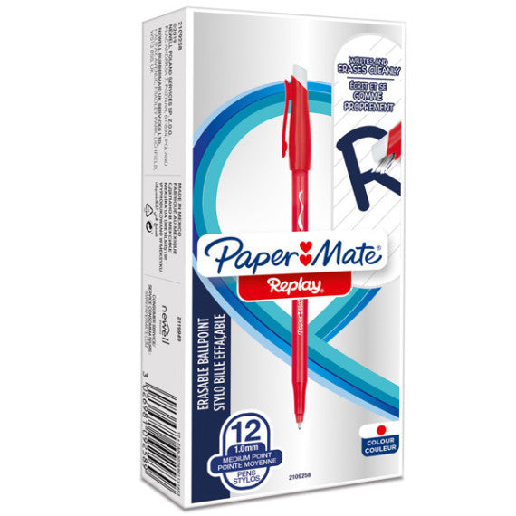 Penna sfera Replay 40° anniversario - inchiostro cancellabile - punta 1 mm - rosso - Papermate