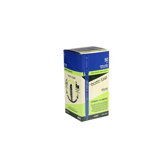 Penna sfera Tratto Uno Green - punta media 1 mm - blu - Tratto - conf. 50 pezzi