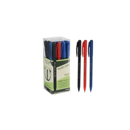 Penna sfera Tratto Uno Green - punta media 1 mm - colori assortiti - Tratto - conf. 24 pezzi