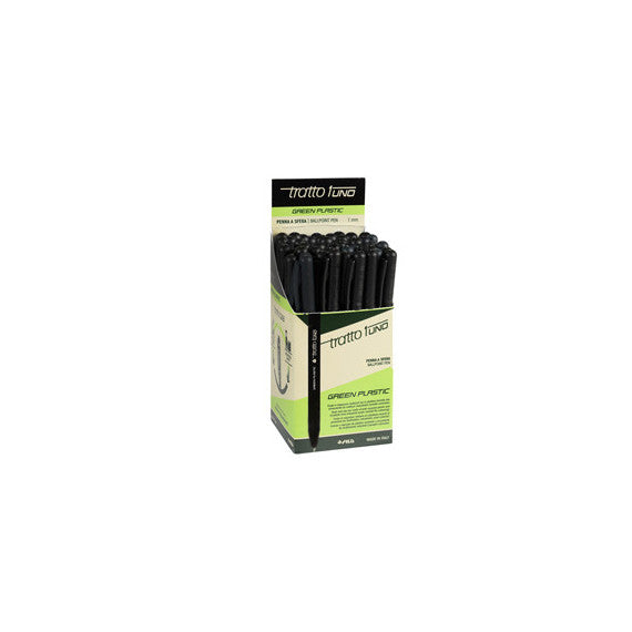 Penna sfera Tratto Uno Green - punta media 1 mm - nero - Tratto - conf. 50 pezzi