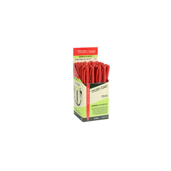 Penna sfera Tratto Uno Green - punta media 1 mm - rosso - Tratto - conf. 50 pezzi