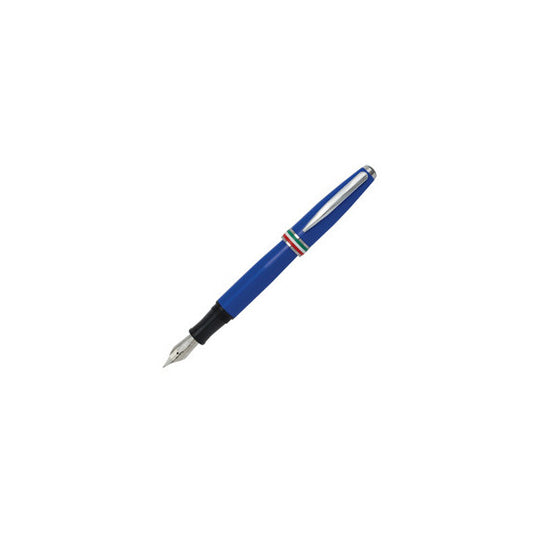 Penna stilografica Aldo Domani - punta M - fusto azzurro italia - Monteverde
