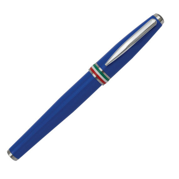 Penna stilografica Aldo Domani - punta M - fusto azzurro italia - Monteverde