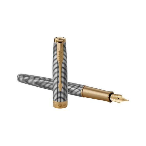 Penna stilografica Parker Sonnet Parker punta F inchiostro nero Sterling Silver Ciselé - 1931489