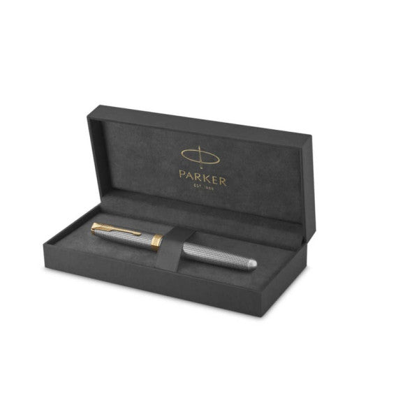 Penna stilografica Parker Sonnet Parker punta F inchiostro nero Sterling Silver Ciselé - 1931489