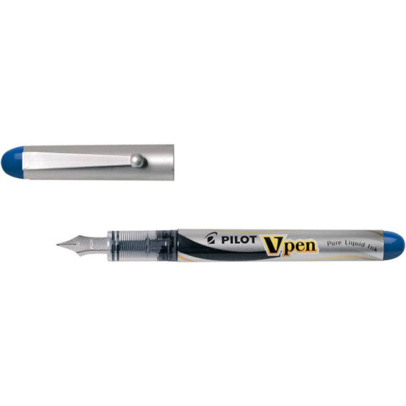 Penna stilografica usa e getta Pilot V-Pen Silver M blu tratto 0,5 mm 007571