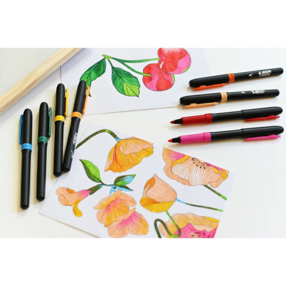 Pennarelli con grip BIC Intensity Premium tratto 0,73 mm conf. 12 colori assortiti - 977891