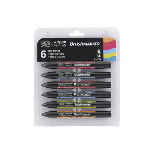 Pennarelli doppia punta Winsor&Newton brush toni medi - 0290124