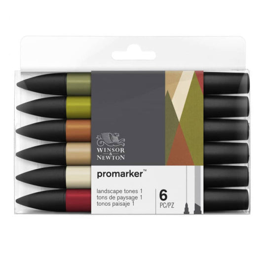 Pennarelli doppia punta Winsor&Newton - colori landscape - conf. 6 pezzi - 0290117