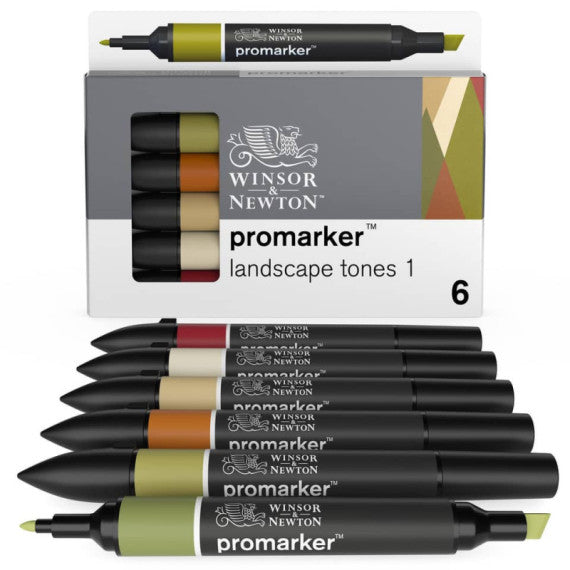 Pennarelli doppia punta Winsor&Newton - colori landscape - conf. 6 pezzi - 0290117