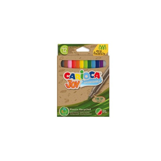 Pennarelli Joy Eco Family - lavabili - colori assortiti - Carioca - scatola 12 pezzi
