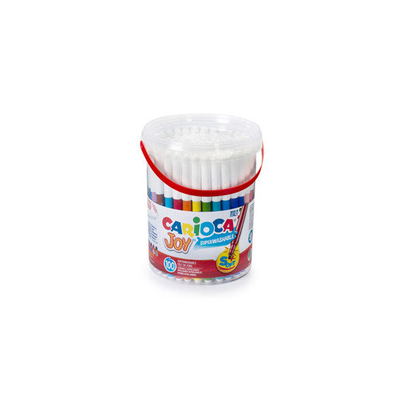 Pennarelli Joy - punta fine - colori assortiti - Carioca - Barattolo 100 pezzi