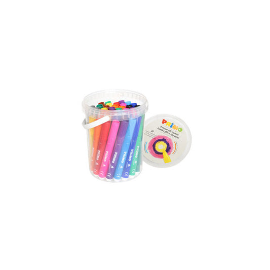 Pennarelli Jumbo - punta ø7,6mm - colori assortiti - Primo - secchiello 36 pezzi