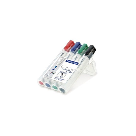 Pennarelli Lumocolor whiteboard 351 - tratto 2 mm - colori assortiti - Staedtler - conf. 4 pezzi