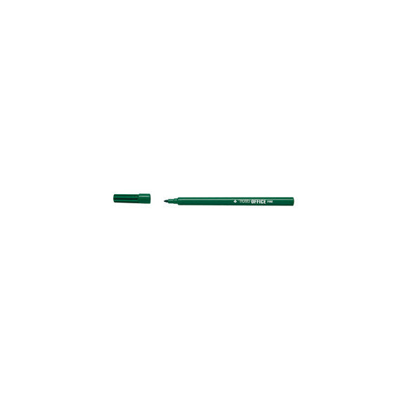 Pennarelli Office - punta feltro - punta fine -  tratto 0,7 mm - verde - conf. 12 pezzi