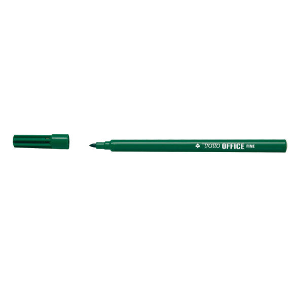 Pennarelli Office - punta feltro - punta fine -  tratto 0,7 mm - verde - conf. 12 pezzi