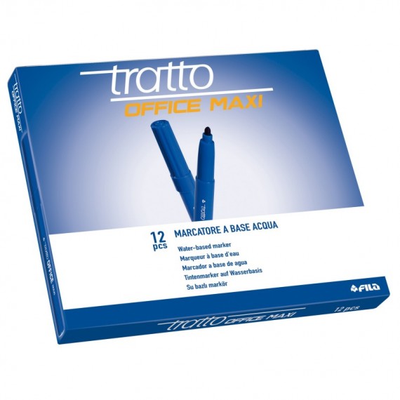 Pennarelli Office punta feltro - punta maxi - tratto 0,80-2,00mm - blu  - Tratto - conf. 12 pezzi