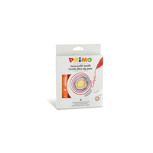 Pennarelli per tessuto - colori assortiti - Primo - astuccio 8 pezzi