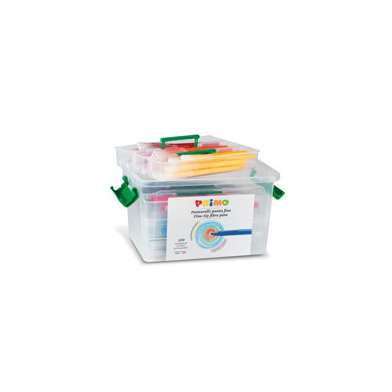 Pennarelli punta fine - colori assortiti - Primo - box 120 pezzi