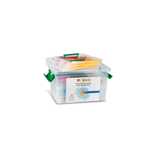 Pennarelli punta fine - colori assortiti - Primo - box 120 pezzi