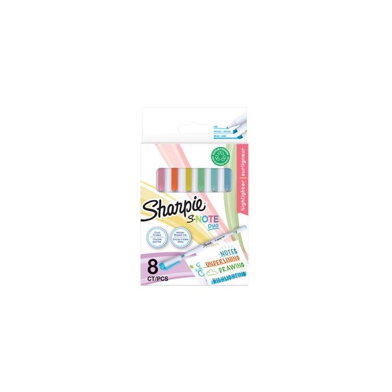 Pennarelli S-Note Duo - colori assortiti - Sharpie - conf. 8 pezzi