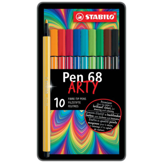 Pennarelli Stabilo Pen 68 1 mm scatola di metallo assortiti Conf. 10 pezzi - 6810-6