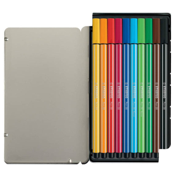 Pennarelli Stabilo Pen 68 1 mm scatola di metallo assortiti Conf. 10 pezzi - 6810-6