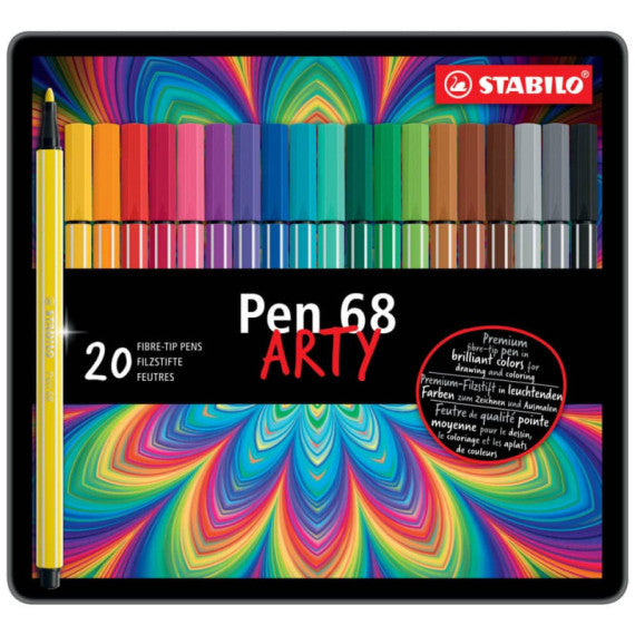 Pennarelli Stabilo Pen 68 1 mm scatola di metallo assortiti Conf. 20 pezzi - 6820-6