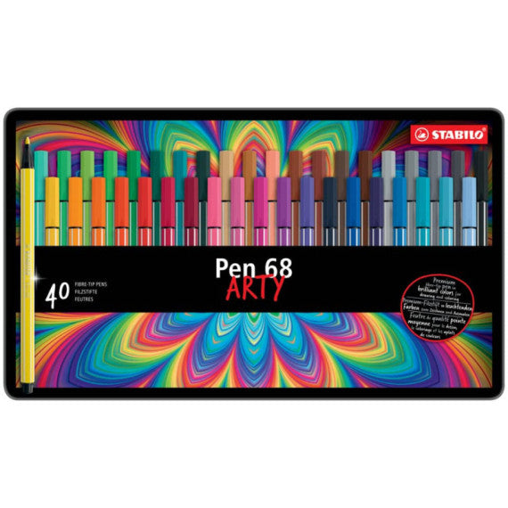 Pennarelli Stabilo Pen 68 1 mm scatola di metallo assortiti Conf. 40 pezzi - 6840-6