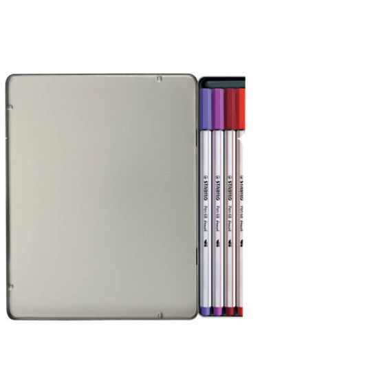 Pennarelli Stabilo Pen 68 brush punta a pennello M  1 mm - assortiti scatola in metallo da 15 pz - 568/15-32