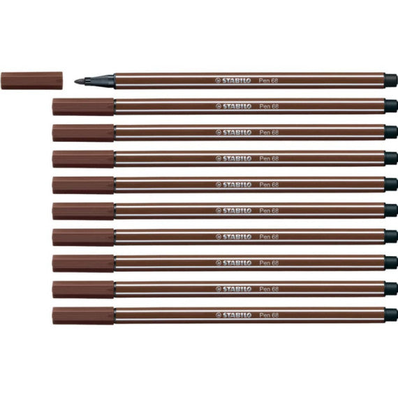 Pennarelli Stabilo Pen 68 tratto 1 mm bruno 68/45