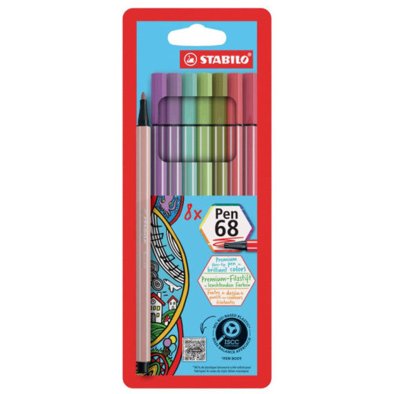 Pennarelli Stabilo Pen 68 tratto 1 mm conf. 8 colori assortiti 68/8-02