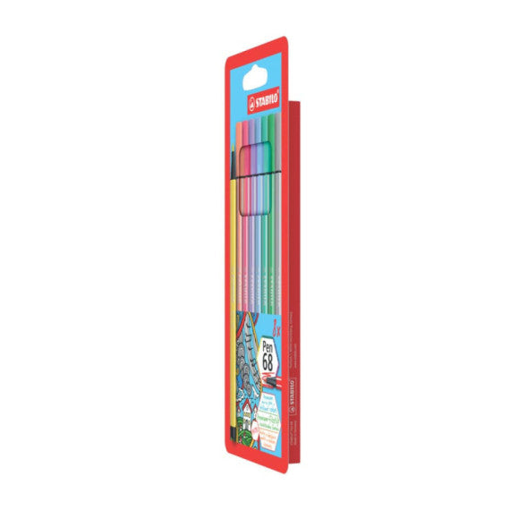 Pennarelli Stabilo Pen 68 tratto 1 mm conf. 8 colori assortiti Pastel EO68/8-01