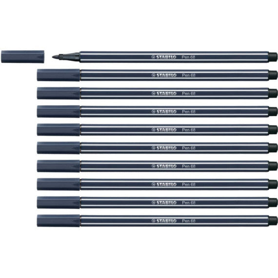 Pennarelli Stabilo Pen 68 tratto 1 mm grigio payne 68/98