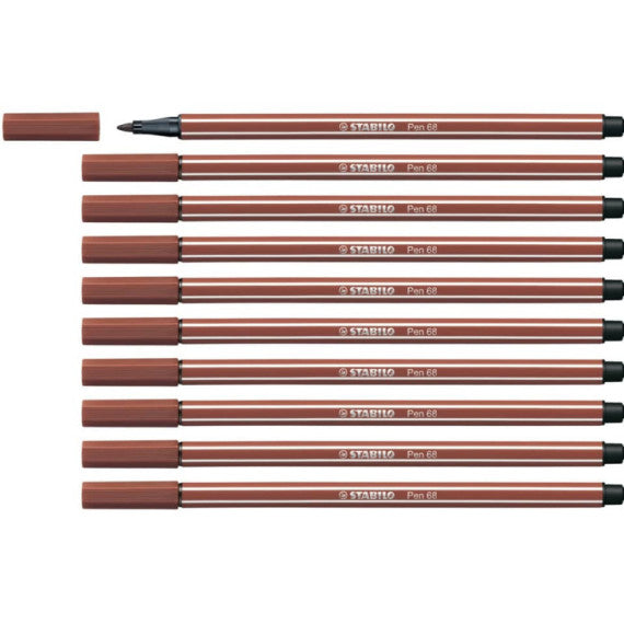 Pennarelli Stabilo Pen 68 tratto 1 mm terra di siena 68/75