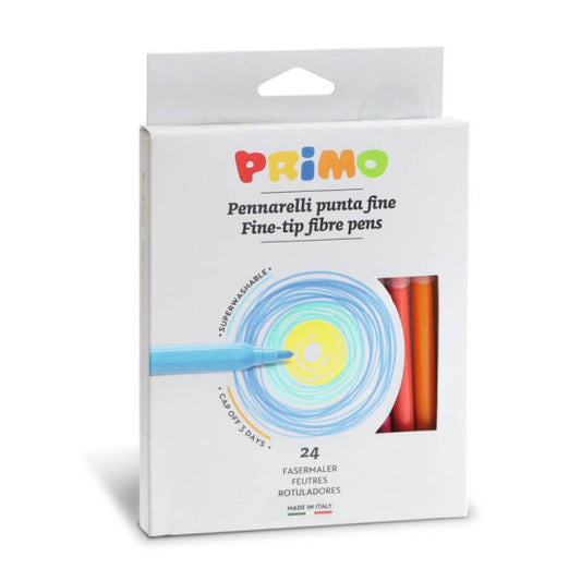 Pennarelli superlavabili punta fine Primo diametro 2,5 mm - colori assortiti scatola di cartone 24 pezzi - 602PEN24