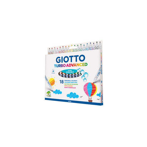 Pennarelli Turbo Advanced - punta 2,8mm - colori assortiti - Giotto - astuccio 18 pezzi