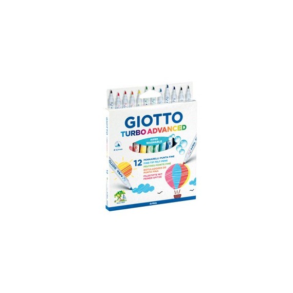 Pennarelli Turbo Advanced - punta 2,8mm - colori assortiti - Giotto - astuccio 12 pezzi