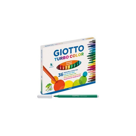 Pennarelli Turbo Color - punta ø2,8mm - colori assortiti - Giotto - astuccio 36 pezzi