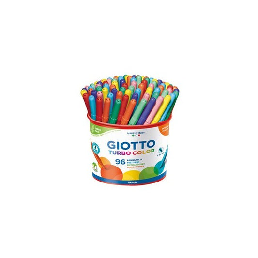 Pennarelli Turbo Color - punta ø2,8mm - colori assortiti - Giotto - barattolo 96 pezzi