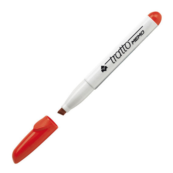Pennarello a secco Tratto Memo per lavagne cancellabili  - punta a scalpello - tratto 6,5mm - astuccio 4 colori - Tratto